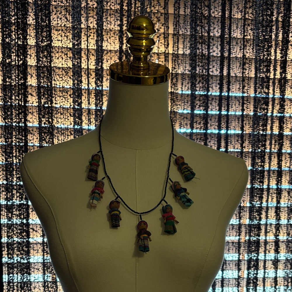 Colorful Guatemalan Worry Doll Necklace